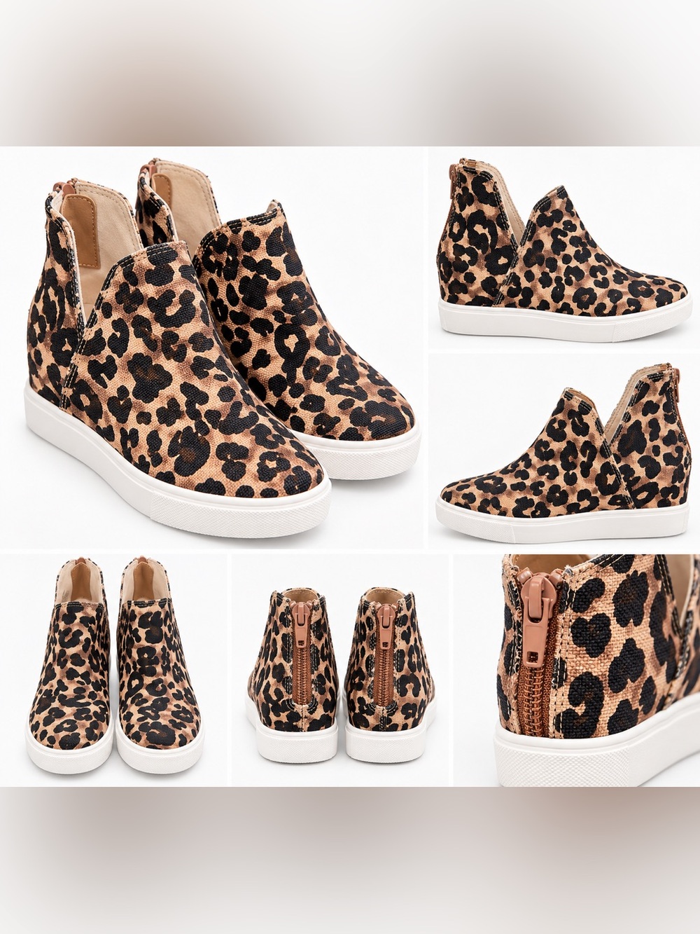 Steve Madden Women’s Claud Brown Black Leopard print ankle bootie sneaker size 7